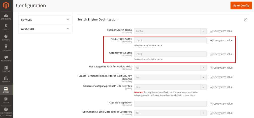 Remove URL suffix
