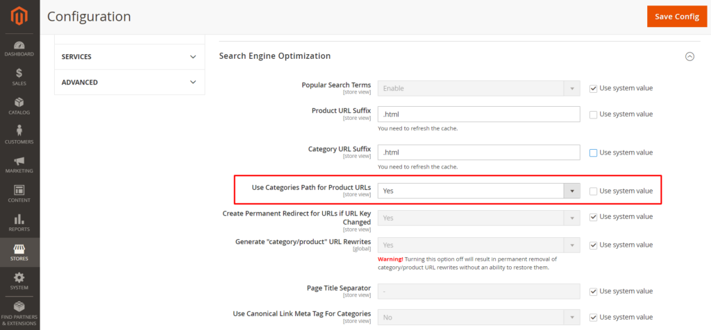 Remove categories from URL