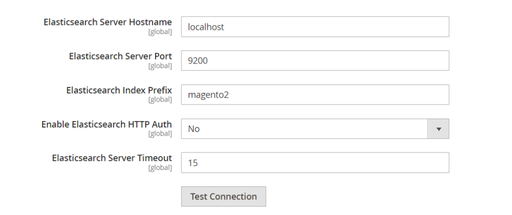 Magento 2 Elasticsearch Search Connection Configuration