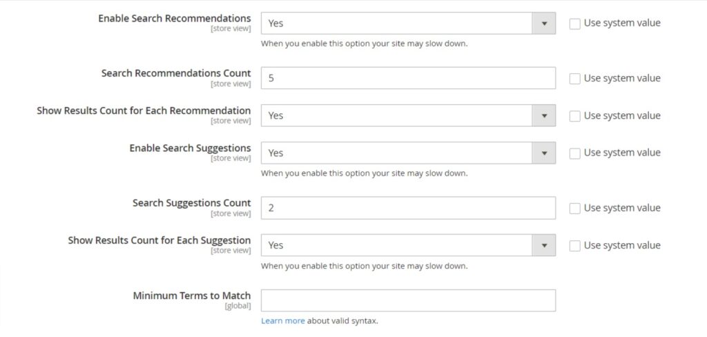 Elasticsearch Recommendations Configuration