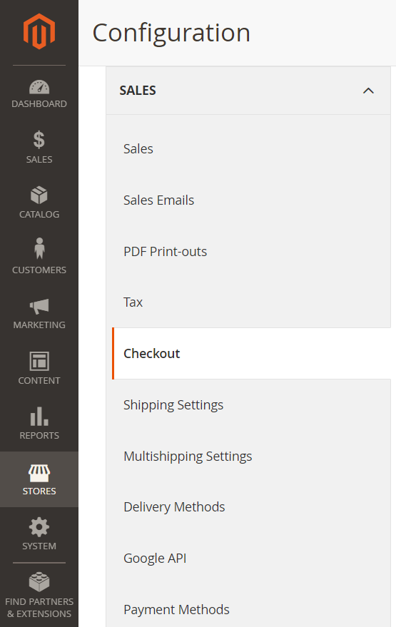 Magento checkout options